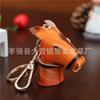 First Layer Cowhide Pony Pendant Car Keychain Leather Rope Bag Pendant Accessories Zodiac Gifts