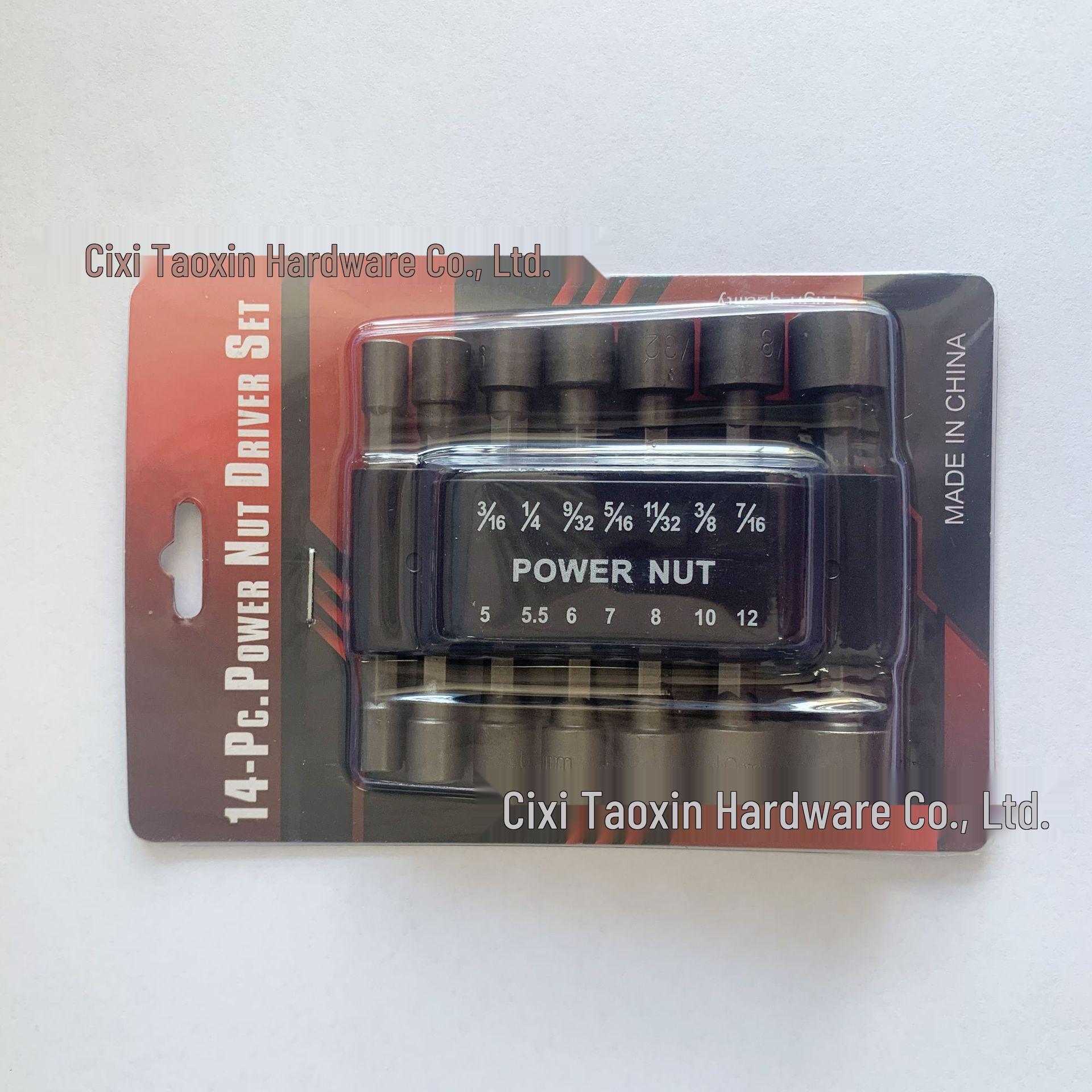 14-предметный немагнитный набор ударных головок и гаечных ключей (Метрическая и имперская)