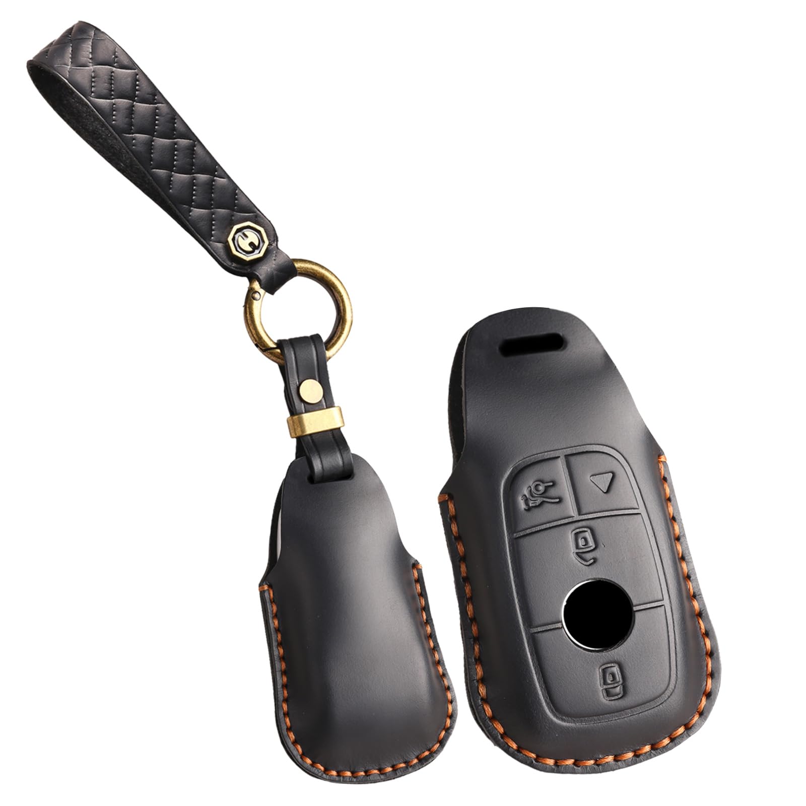 

[KUNIO] Mercedes Exclusive Key Case Smart Keychain Genuine Leather Hand чёрный