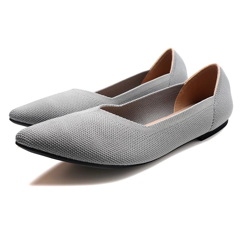 

2025 Новые весенние и осенние туфли Flying Weaving Single 40 Doudou 41 Flat Bottom 43 Большие размеры женской обуви 40