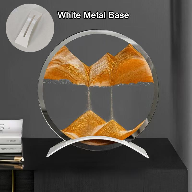 Metallfuß Sandscape Bewegliche Sandkunst Bild Kinetischer Treibsand Dynamische Flüssigkeit Sanduhr Fließende Sandmalerei Heimdeko Geschenke