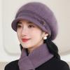 Women's Knitted Hat for Fall Winter - Lightweight Elastic Fit Warm Hat, Solid Color Short Brim Hat