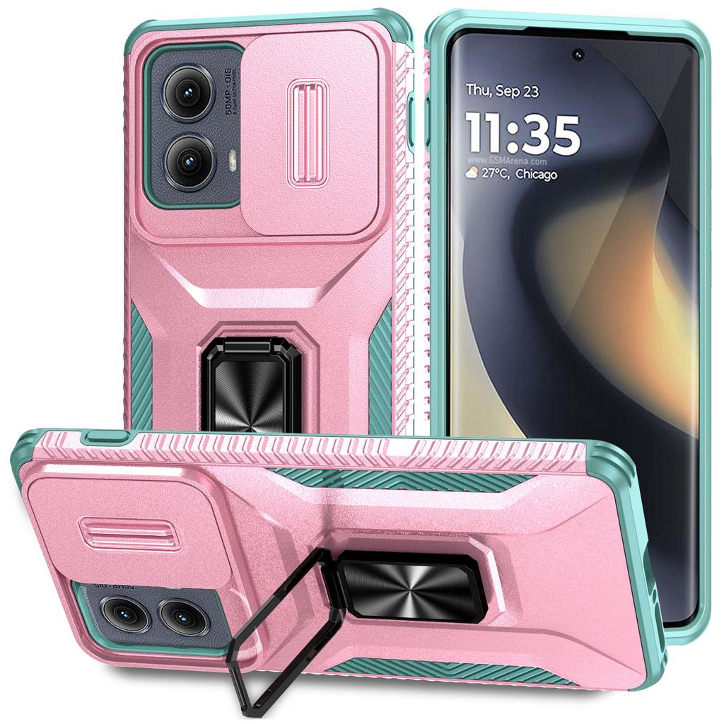 Für Motorola Edge (2024) 5G Hülle Camshield Ständer TPU+PC Rutschfeste Handyhülle