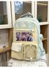 Schoolbag Japanese new high-value fresh and sweet contrasting splicing backpack junior high school students lightweight large-capacity backpack
