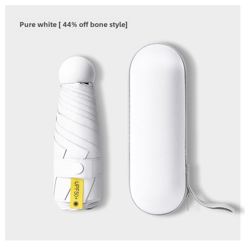 Portable Women's Sun Protection Umbrella - Mini Black Capsule Design