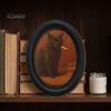 Ghost Oil Painting Print Halloween Wall Decor, Cute Table Sign, Vintage Oval Framed Retro Decor Picture, Decorative Art for Mantel Living Room Bedroom