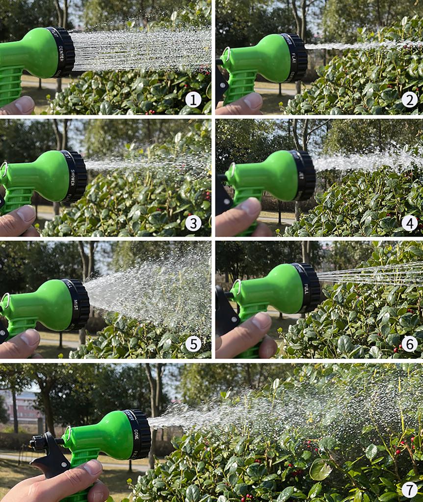7 Function Water Gun Garden Lawn Plant Flower Vegetable Flower Bed Watering Irrigation Spray Gun Car Washing Home Clean Tool