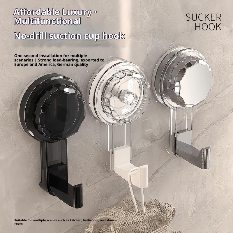 Powerful Suction Cup Hooks Traceless Heavy Duty Robe Towel Hook Keys Clothes Bag Hanger Hook Bathroom Kitchen Organizer Hook