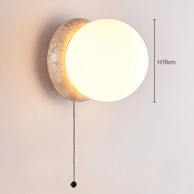 Cream Wind Bedroom Bedside Wall Lamp Round Ball Restaurant Retro Japanese wabi-Sabi Style Medieval Bathroom Porch Atmosphere Wal