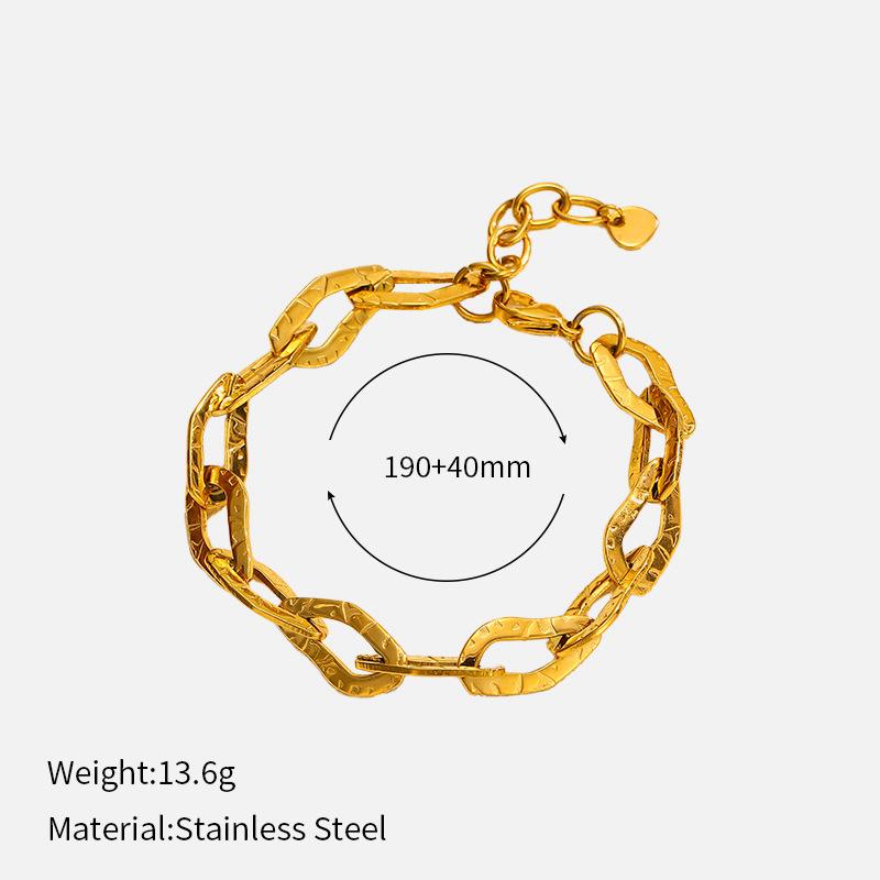 European and American Stainless Steel Bracelet Electroplating Does Not Fade Titanium Steel Necklace Simple and Exquisite Light Luxury Jewelry Chain 