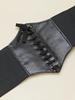 New Corset Black Wide Belts Pu Leather Punk Slimming Body Belts for Women Gothic Clothing Underbust Elastic Bustier Dress Girdle