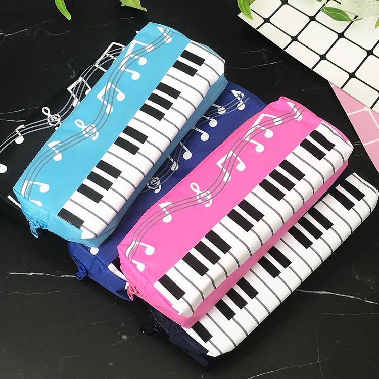 Music Note Piano Pencil Case - Creative Single Layer Stationery Bag for Students