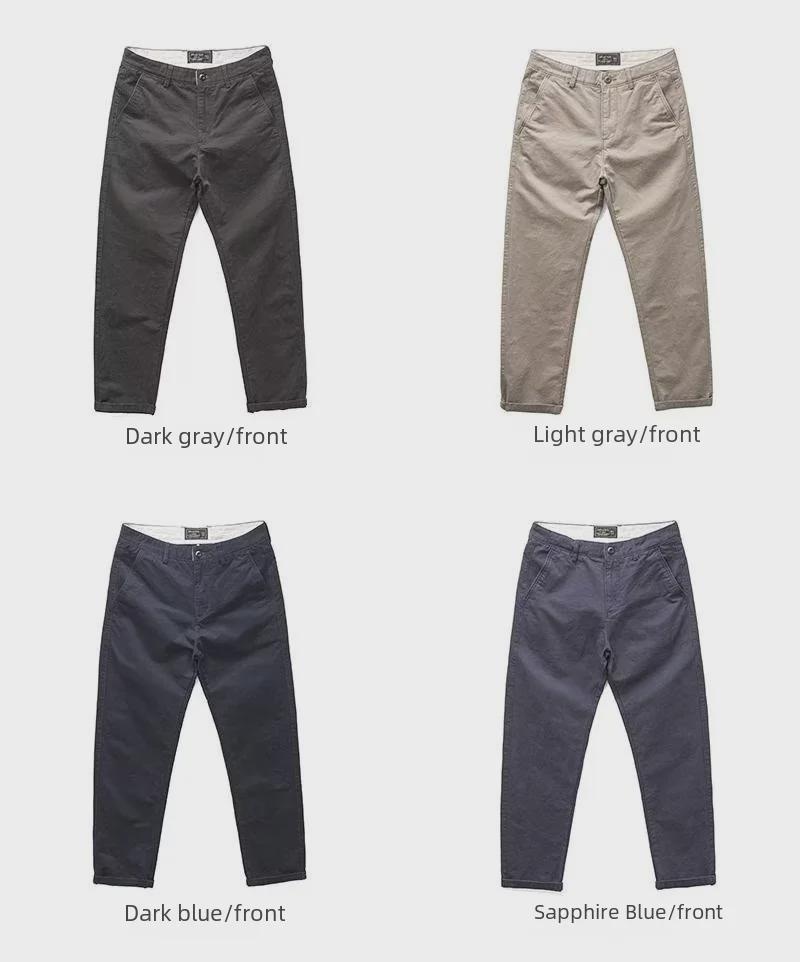 Dicke, schwere, schmale und gerade Freizeithose für Herren für Frühling und Herbst – verwaschene Trendhose im amerikanischen Stil