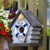 Hanging Bird House Decorative Cute Cage for Bird Outdoor Resin Bird House Hanging Nest Ornament