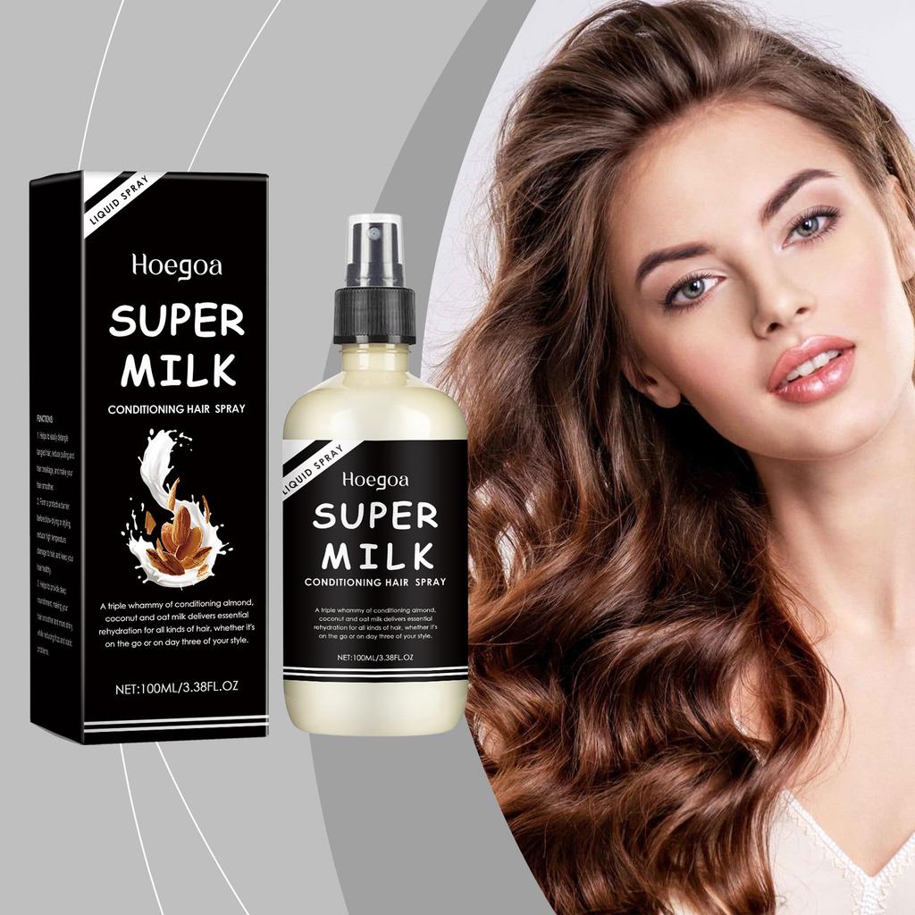 Hoegoa Super Milk Hair Spray, Super Milk Hair Primer, Smooth Conditioner for All Hair Types (100 Ml)