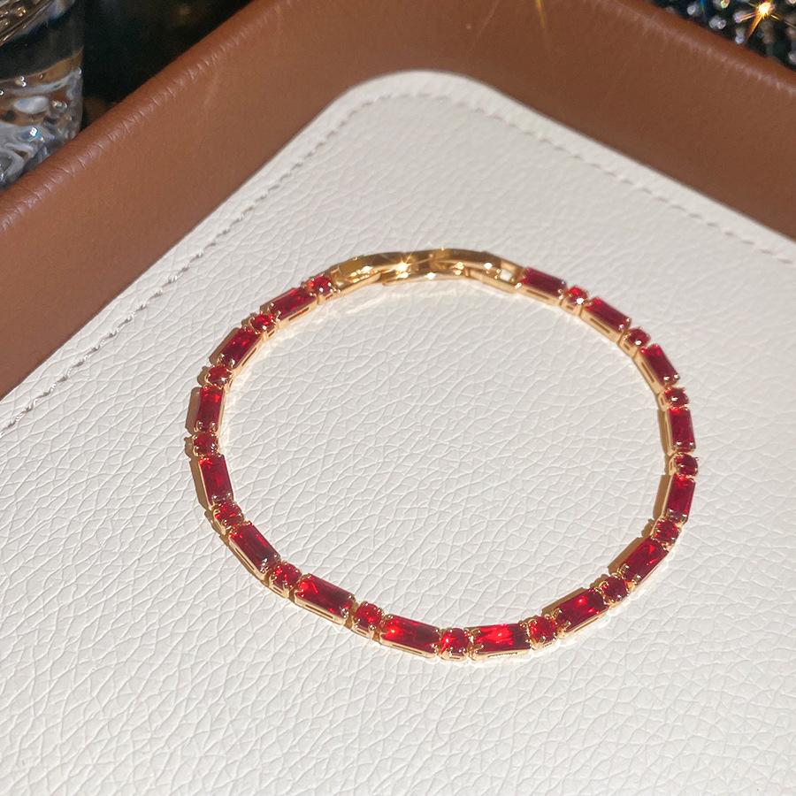 Korean Style Zircon Clasp Bracelet with Colorful Diamonds - Versatile, Elegant Accessory for Women