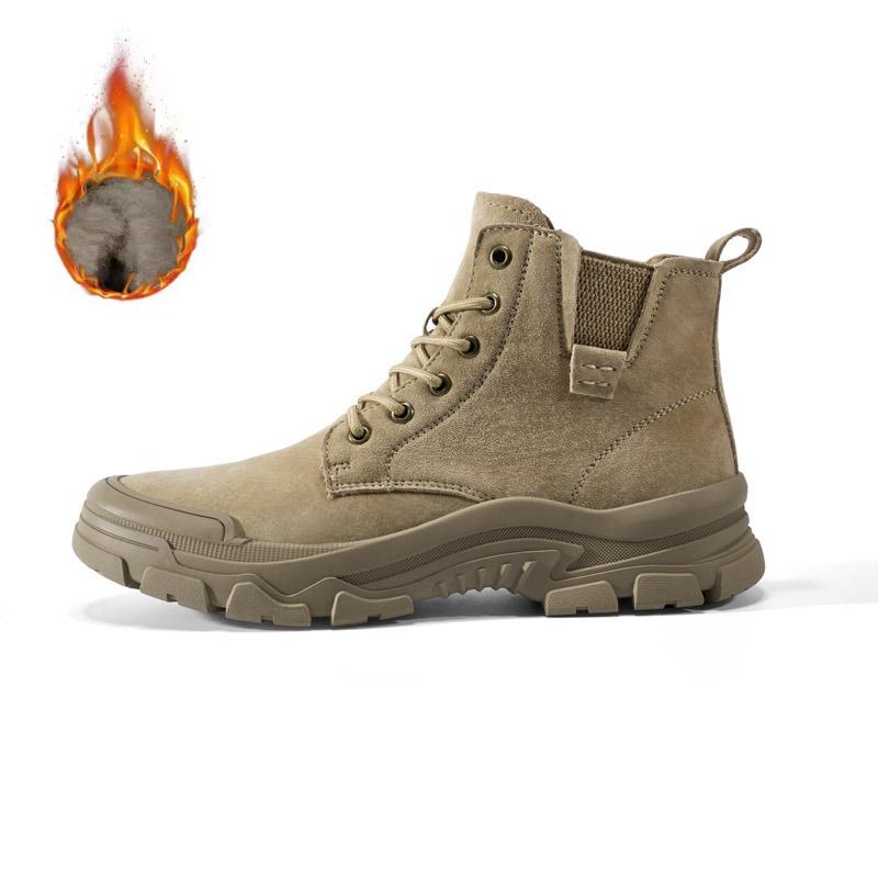 

Mid-top Leather Boots, Men s Boots, All-season Desert Combat Boots, Outdoor Anti-slip Hiking Boots, and Winter Cotton Snow Boots 45