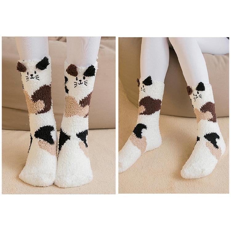 Womens Fuzzy Plush Slipper Socks Cute Animal Ears Home Warm Fleece Sleep Socks