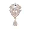 European & American Crystal Teardrop Brooch Zircon Pin Accessory