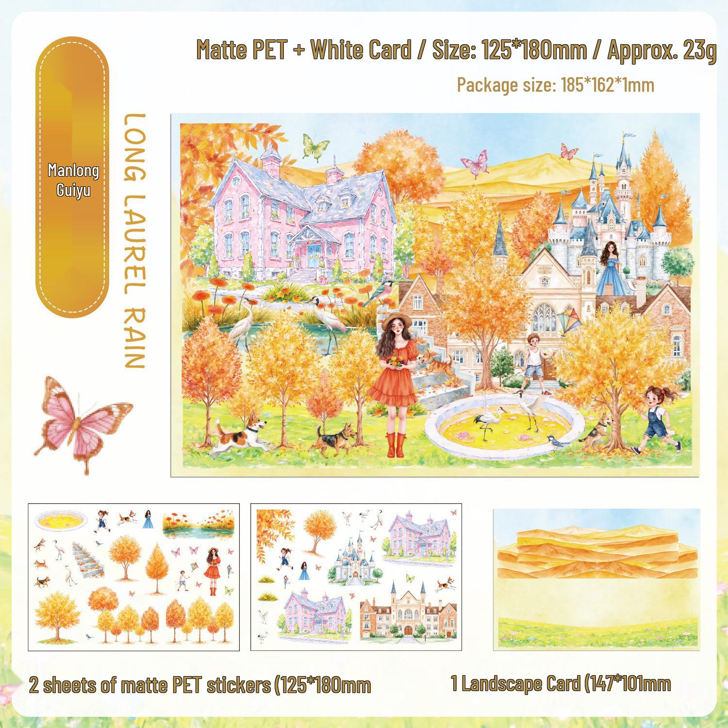 ZABC Floral Travel Sticker Set: European Scenery for Journals & DIY Collages (4 Styles)