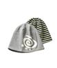 AMOU Reversible Stripe Beanie Gray