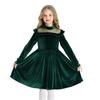 Girls' Fashion Cute Solid Color Ruffled Long-Sleeve Princess Christmas Party Performance Dress Tulle Gown