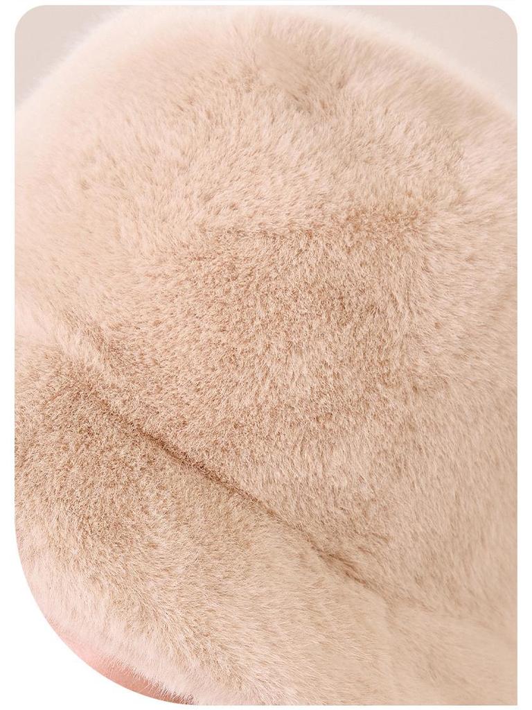 Women's Plush Faux Fur Fisherman Hat - Warm, Stylish, and Versatile for Autumn & Winter