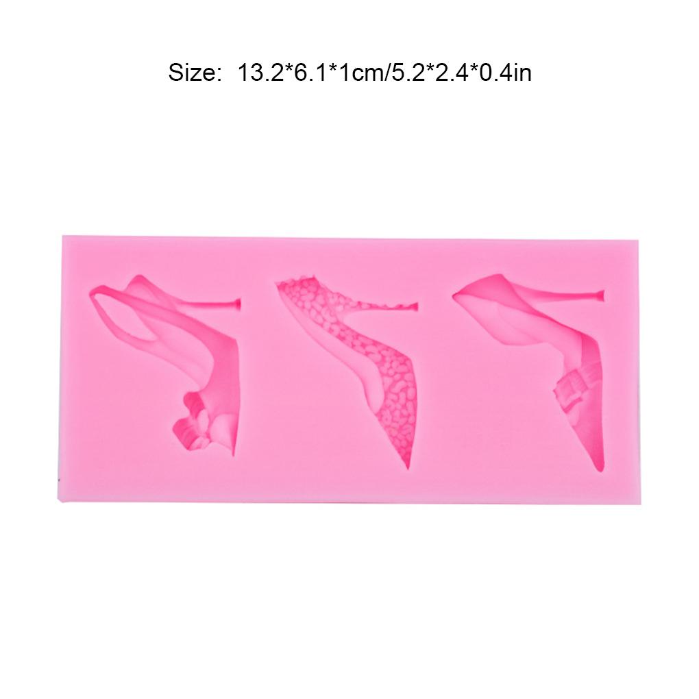 3 Grid High-heeled Shoes Shape Mold Stylish Replacement Kitchen Bakery Fondant Cake Art Crafts Mould Accessories