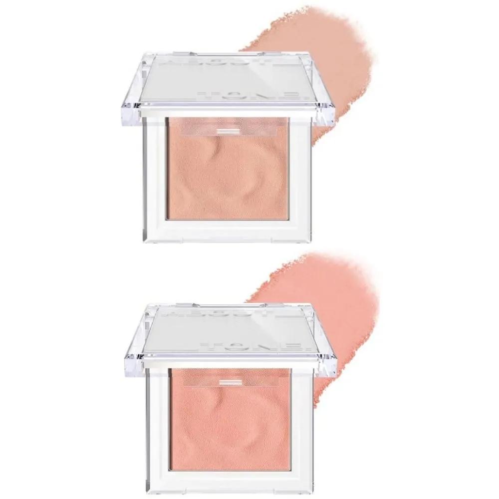 ABOUT TONE Warm Tone Blusher SET Veil Peach + Daily Coral