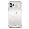 Line Star Moon Pattern Cool Mirror Face Phone Case For iPhone 16 15 14 13 12 11 Pro Max XS Max XR 7 8 Plus Shockproof Back Cover