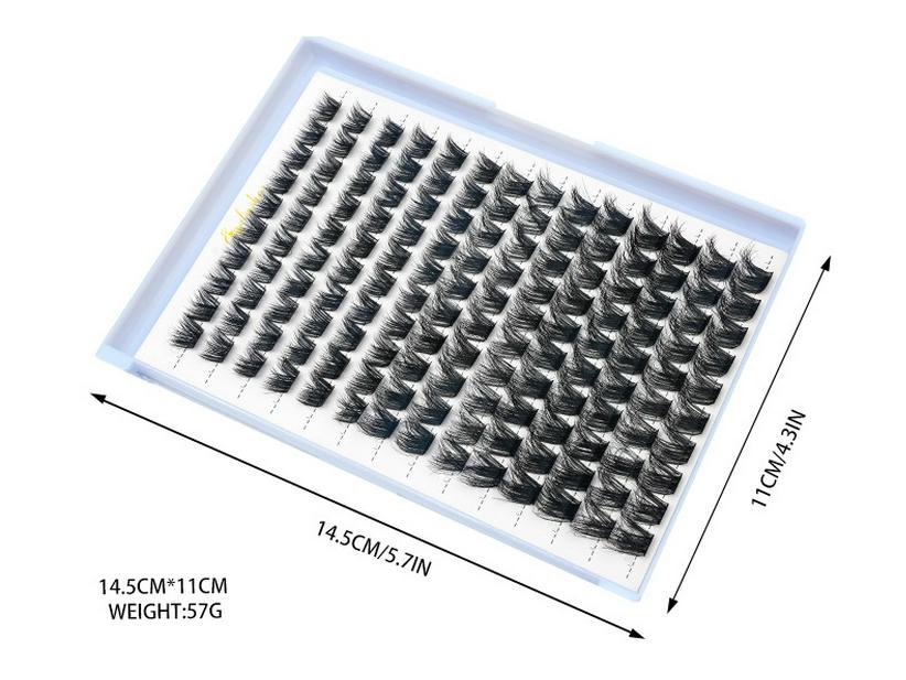 14-Row D Curl Dense False Eyelash Cluster Pack - Mixed Style, Hot Melt Grafted, In Stock