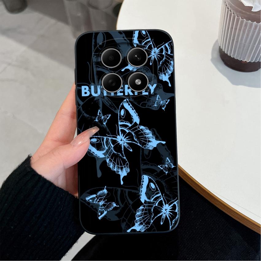For Redmi Note 15 Pro 4G 5G 15 Pro+ 15 Pro Plus Phone Case Retro Butterfly Cover For Xiaomi Redmi Note15 Soft Smooth Liquid Silicone Lightweight Shell