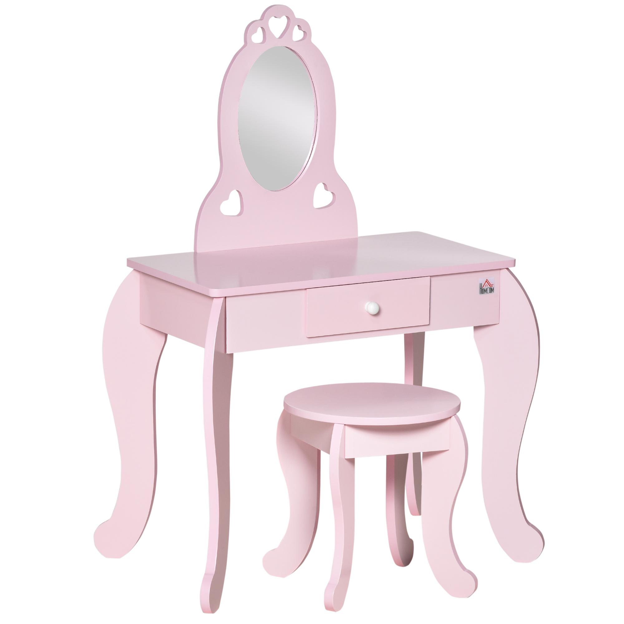 Kids Vanity Table & Stool Girls