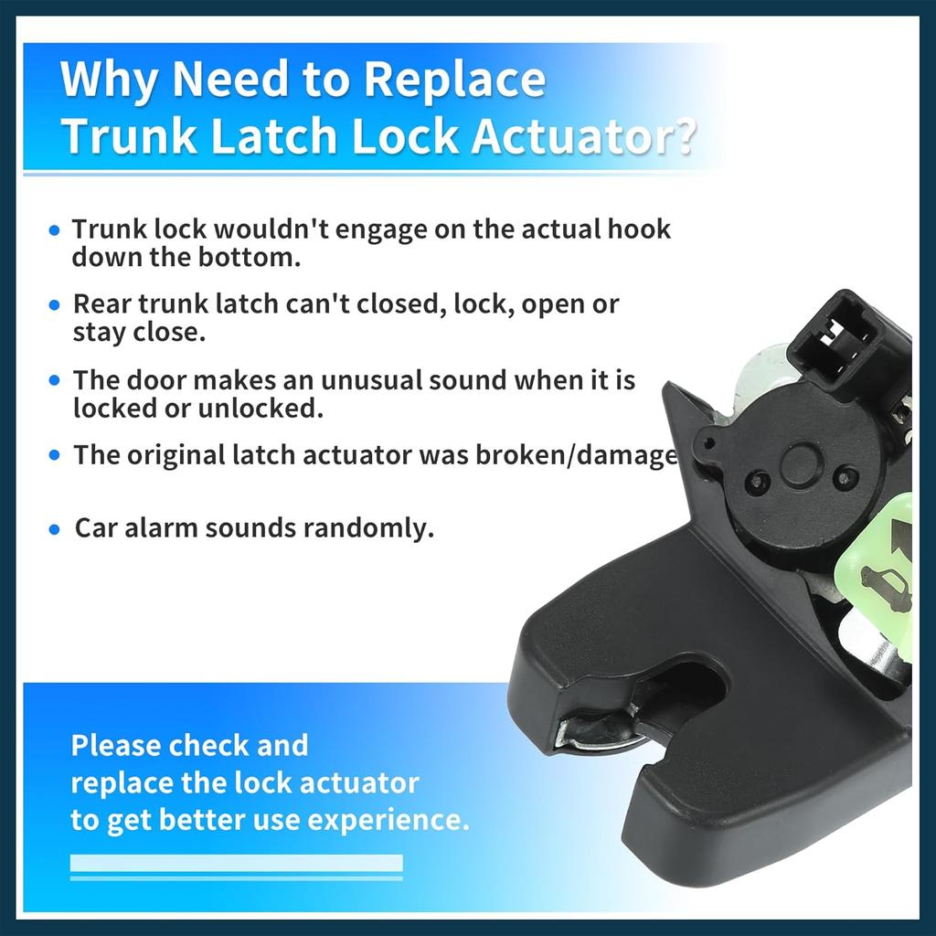 Rear Liftgate Door Lock Actuator for Hyundai Elantra 2017-2019 Plastic and Metal Replacement | Rear Side Tailgate Latch Motor 1 Pcs