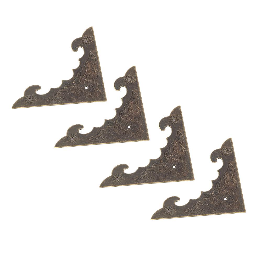 12 buc Cutie Lemn Cutie Cadou Bijuterii Protecții Decorative de Colț Bronz Acoperire Margine Protecție S
