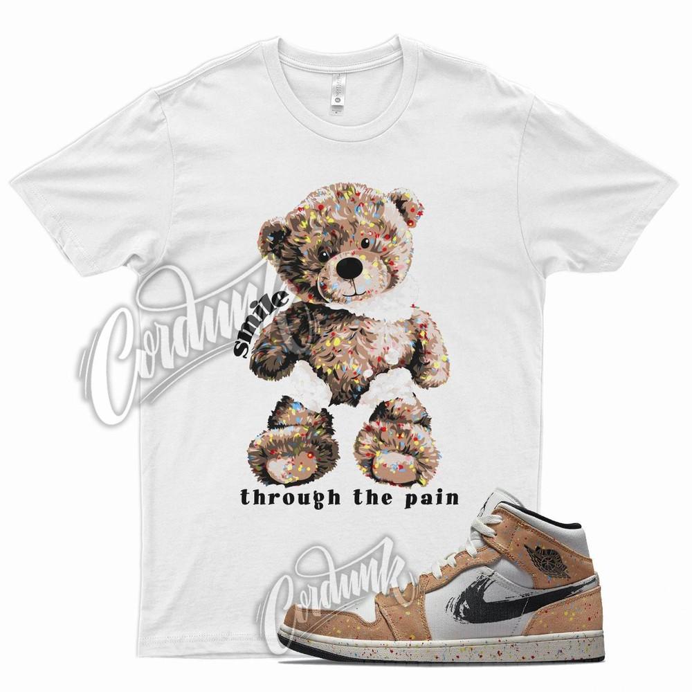 White SMILE Shirt for Air J1 1 Mid Brushstroke Cider Chile Red Blue Wheat Unisex T-Shirt S