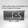 Mirror Digital Alarm Clock Temperature Date Night Mode Snooze USB Powered Always On Table Clock 12/24H Anti-disturb LED Clock