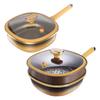 Titanium Alloy Non-Stick Pot with Lid 30CM Large Capacity Household Frying Pan Kitchen Induction Cooker Gas Stove Universal