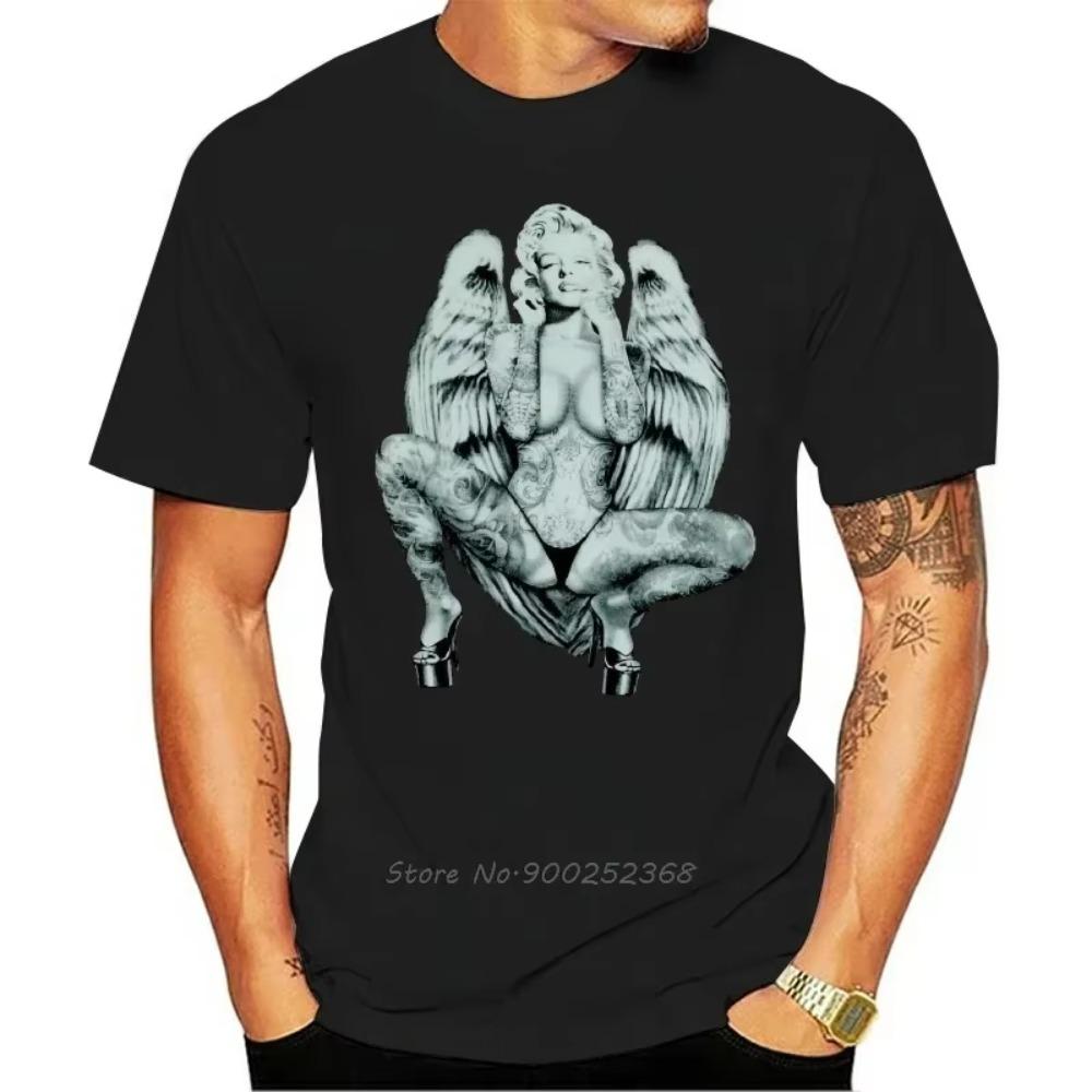 2023 New Design Short Sleeved Men's 100% Cotton Fashion Summer Beauty Print T-shirt Round Neck High Quality Street Fitness