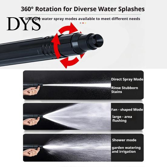 Easy Operation Water Nozzle High Pressure Hose Car Wash Booster with Adjustable Spray Modes Outdoor Cleaning Garden for Home Washing Watering Patio