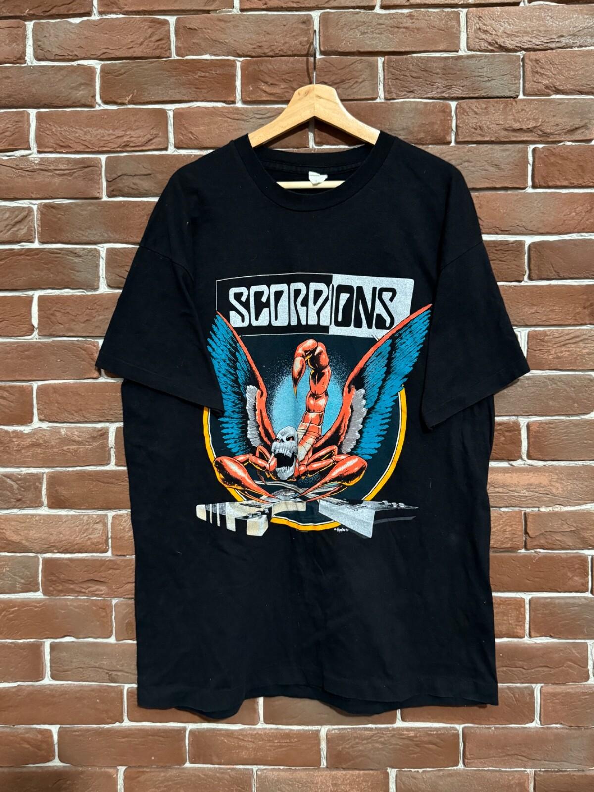 Rare Vintage 90s 1990 Scorpions Vintage Rock Metal Band Tee xl black Unisex T-Shirt S