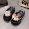 Thick Bottom Heightening Flip-flops Women Wear Korean Version of Cute Cartoon Shirley Mei Pinched Feet Beach Cool Slippers In Summer