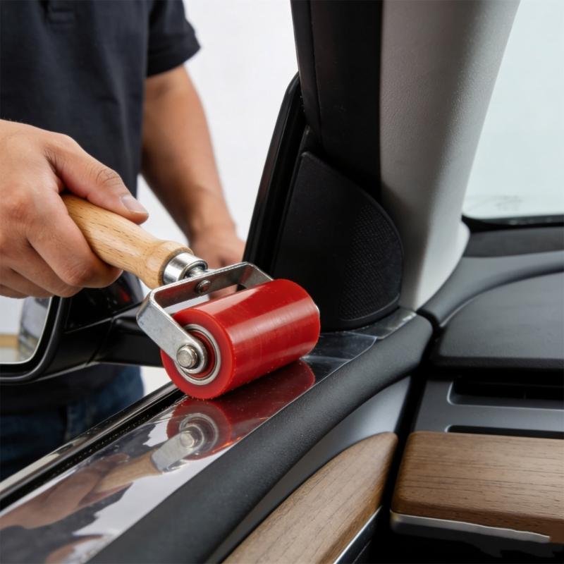 Car Film Applicators Roller Wood Metal Silicone Ergonomic Sound Deadening Roller For Comfortable Use In Car Modification