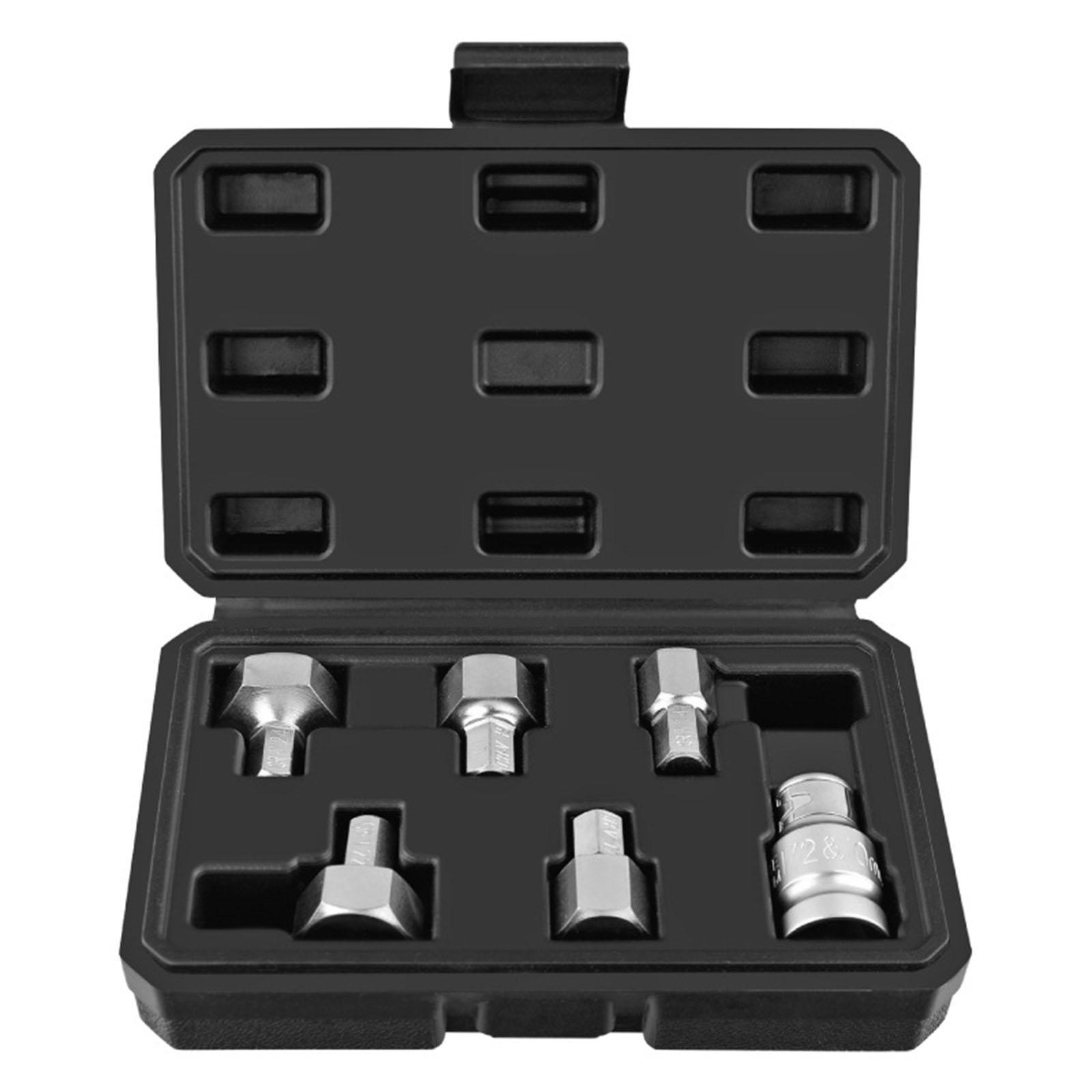 

Impact Hex Driver Set with Storage for Case 6-Piece 14mm-24mm for Cr-V fitting for Electric Wrench 1/2-inchx10mm Buckle