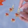 Fashion Atmospheric Red Velvet Bow Earrings Femininity Sweet Flower Long Fringed Versatile Earrings