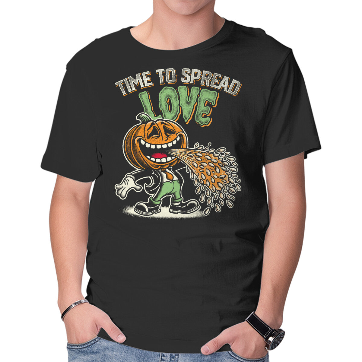 Unisex Crew Neck T-Shirt Time To Spread Love Graphic Short Sleeve Casual Tee XXXXL
