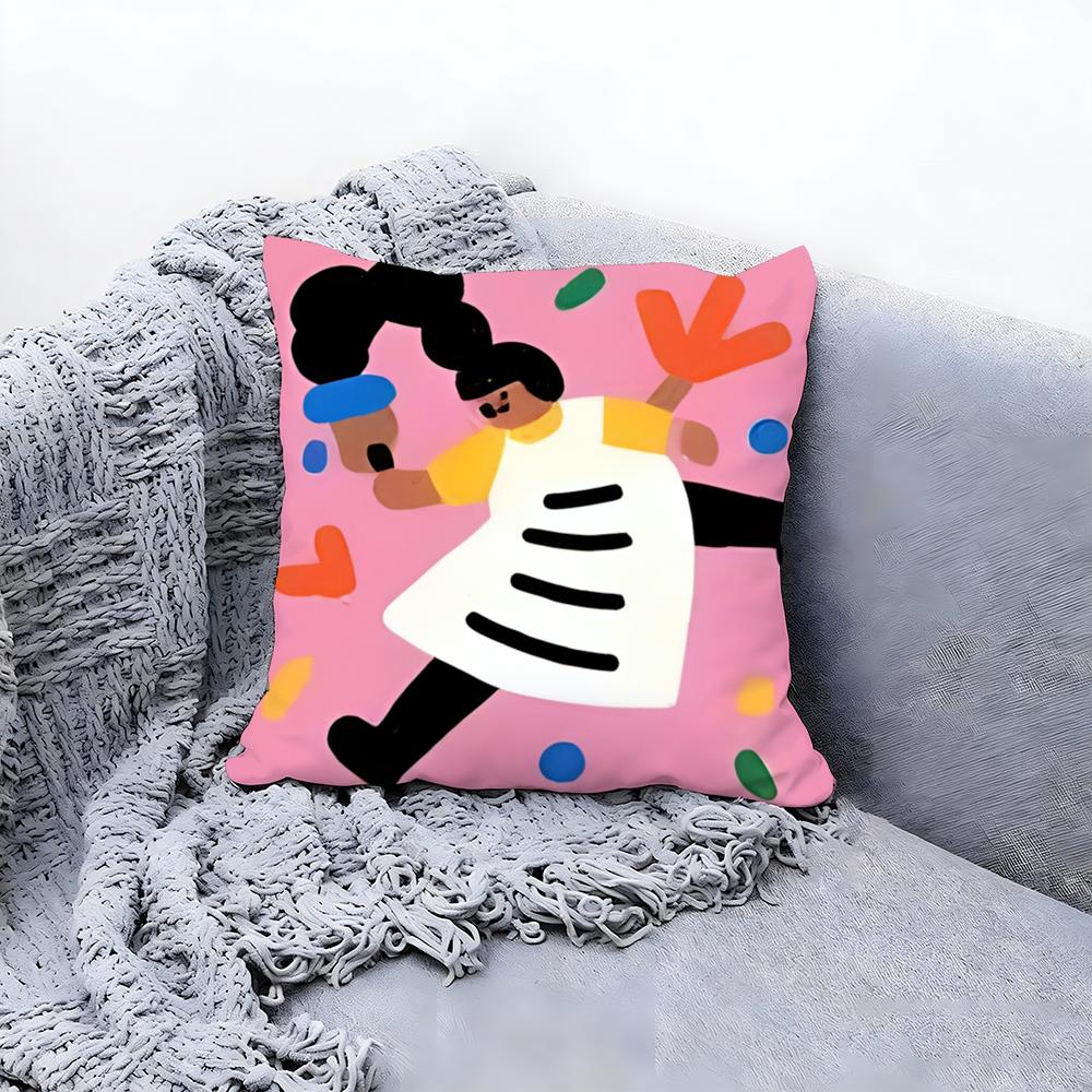 Artistic Floral Illustration Cushion Cover Premium Comfort Reversible Pillow Cove Two in One Design for Any Room Car Interior