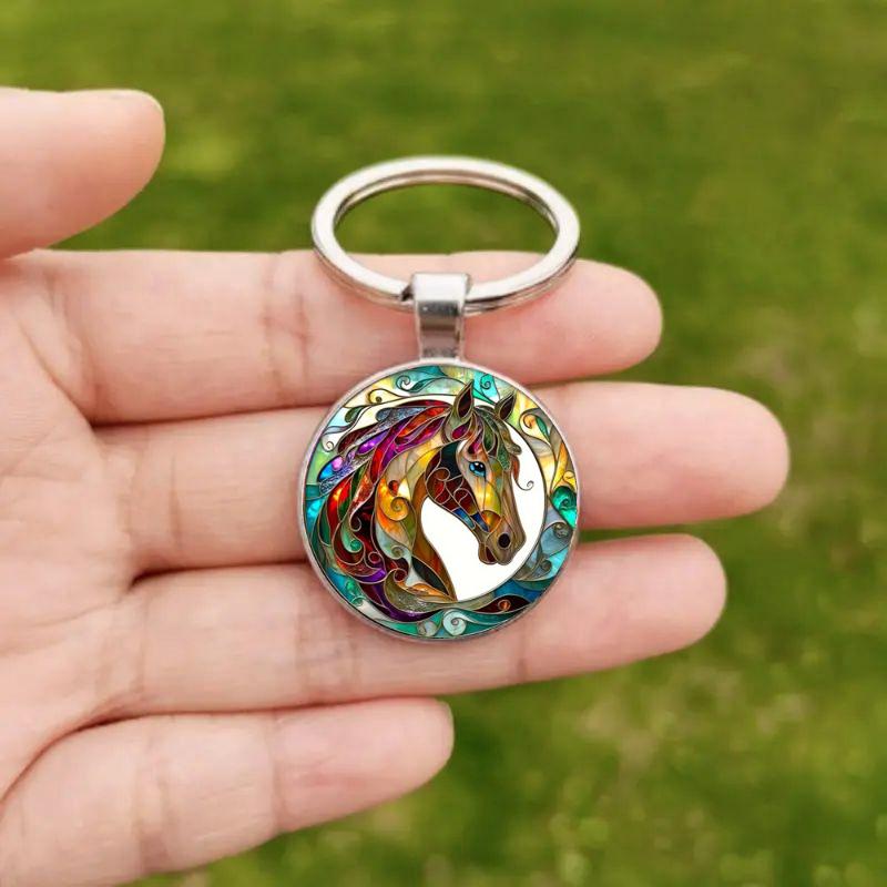 Horse Pattern Zinc Alloy Pendant Keychain Bag Charm For Birthday Anniversary Valentine'S Day  Year Gift