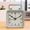 Metall quadratischer kleiner Wecker Kinder Schreibtisch Stille Uhr Student Nachttisch Schlummer Leuchtet im Dunkeln Quarz Tischuhr
