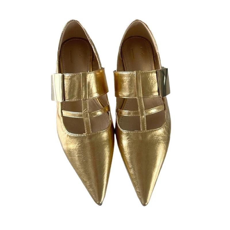 Fashion Pointed Toe Women Elegant Shoes Flats Sexy Dress Sandals Woman Summer 2025 Designer New Shoes Luxury Fashion Zapatos Be Mujer